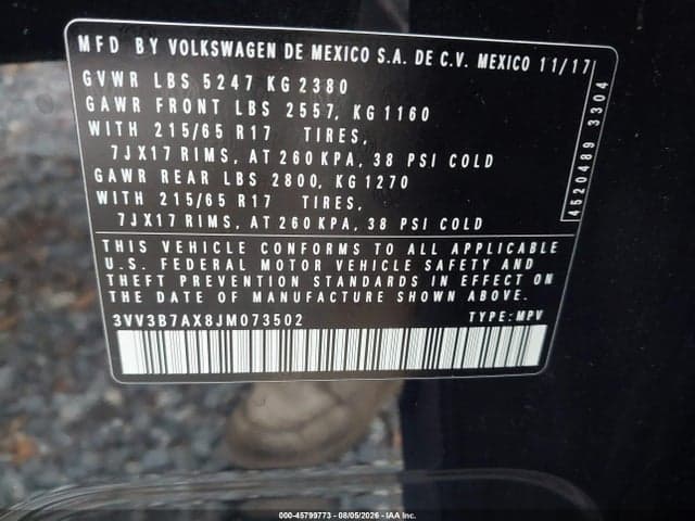 2018 VOLKSWAGEN TIGUAN 2.0T SE/2.0T SEL 9