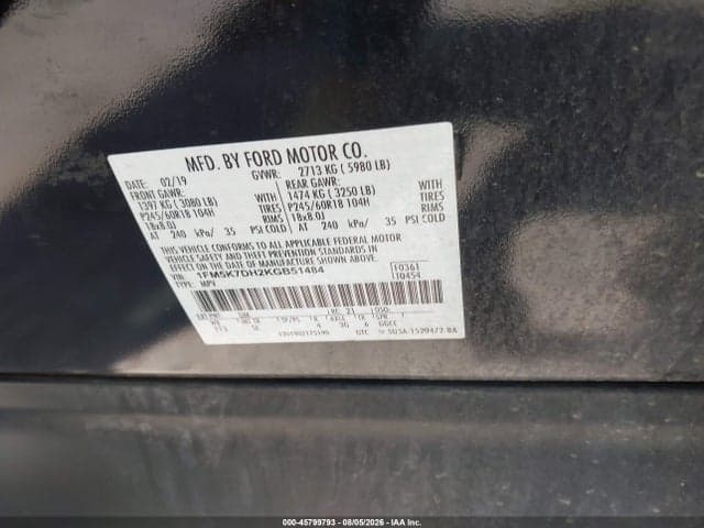 2019 FORD EXPLORER XLT 9