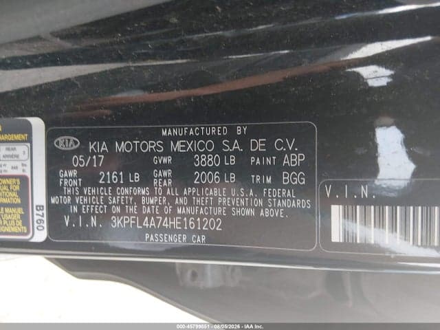 2017 KIA FORTE LX 9