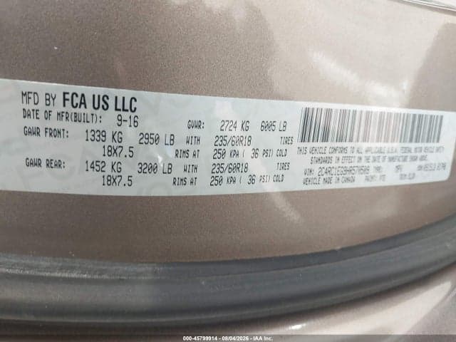 2017 CHRYSLER PACIFICA TOURING-L PLUS 9