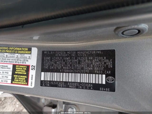 2025 TOYOTA CAMRY XLE 9