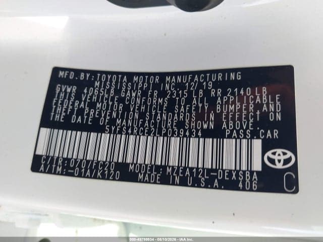 2020 TOYOTA COROLLA SE 9