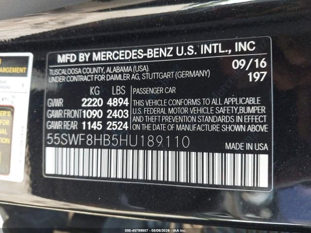 2017 MERCEDES-BENZ AMG C 63 S 9