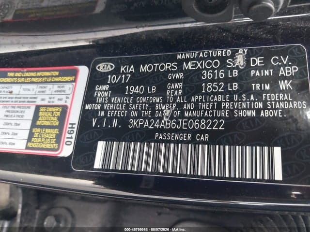 2018 KIA RIO LX 9