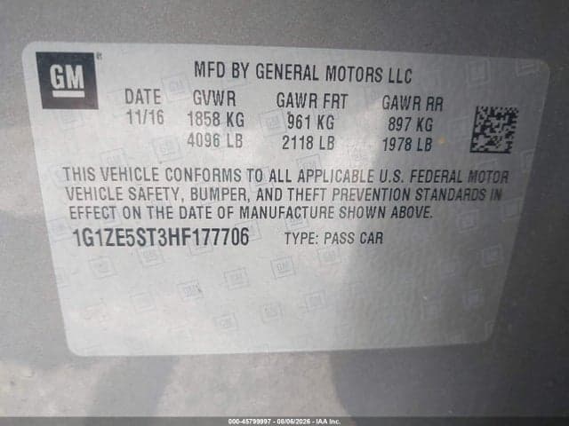 2017 CHEVROLET MALIBU 1LT 9