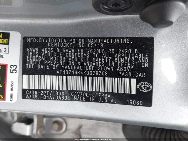 2019 TOYOTA CAMRY XSE V6 9