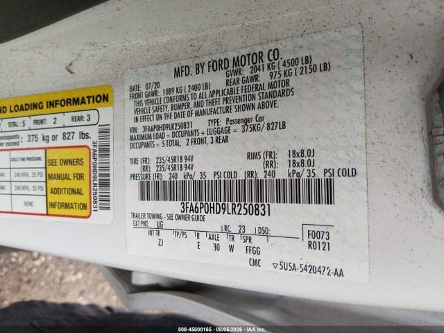 2020 FORD FUSION SE 9
