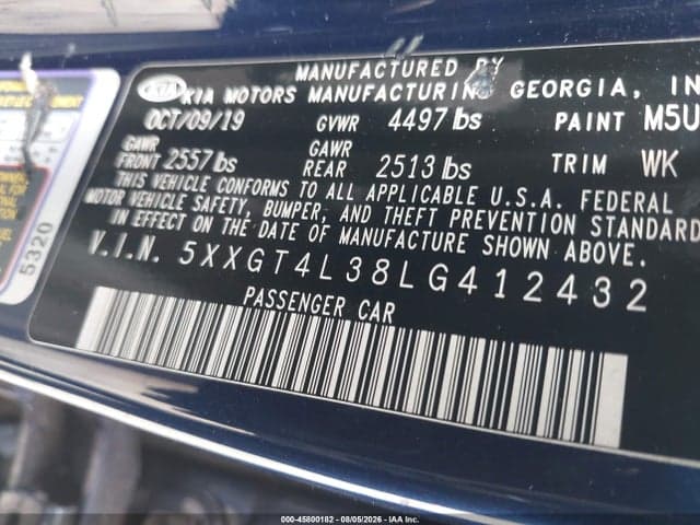 2020 KIA OPTIMA S 9