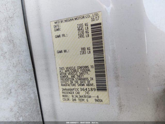 2018 NISSAN MAXIMA 3.5 SR 9