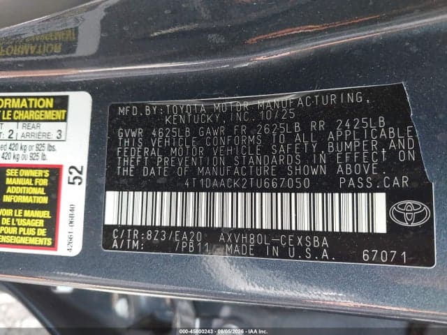 2026 TOYOTA CAMRY SE 9
