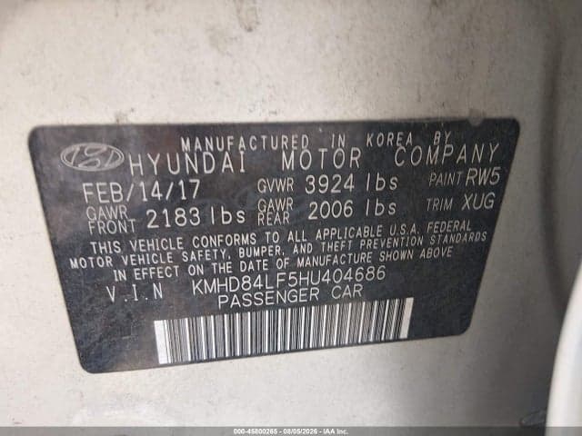 2017 HYUNDAI ELANTRA SE 9
