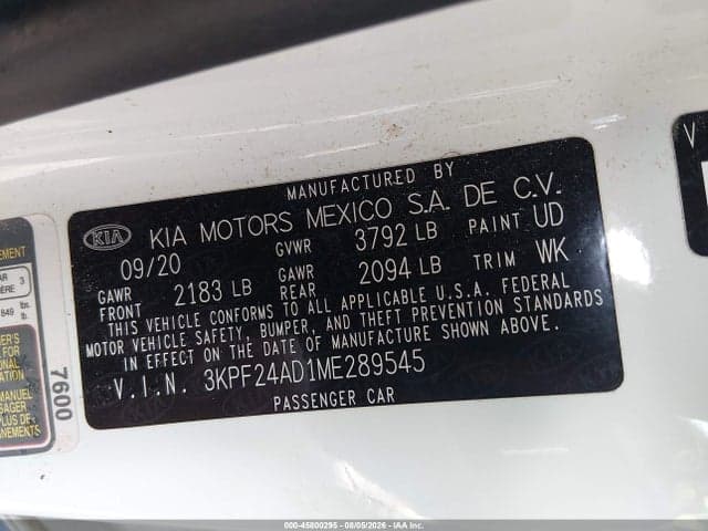 2021 KIA FORTE FE 9