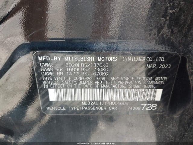 2023 MITSUBISHI MIRAGE ES/LE 9