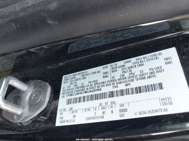 2021 FORD ESCAPE SEL 9