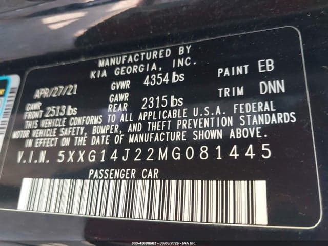 2021 KIA K5 LXS 9