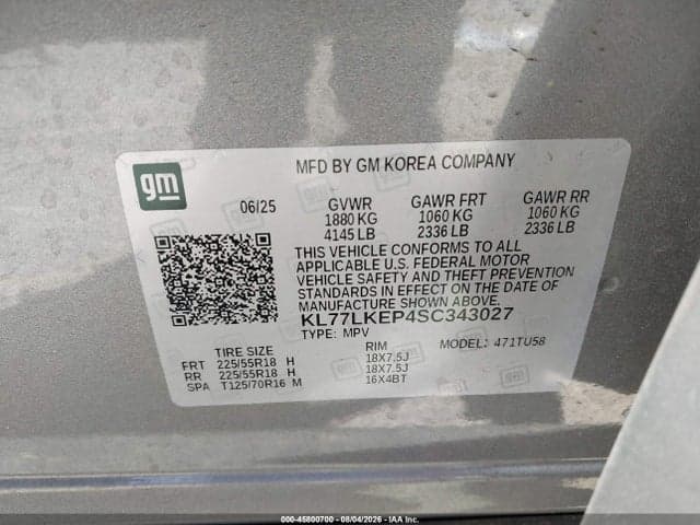 2025 CHEVROLET TRAX FWD ACTIV 9