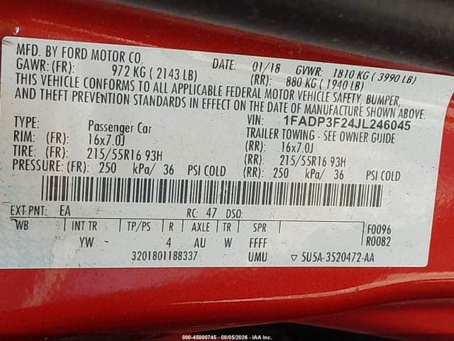 2018 FORD FOCUS SE 9