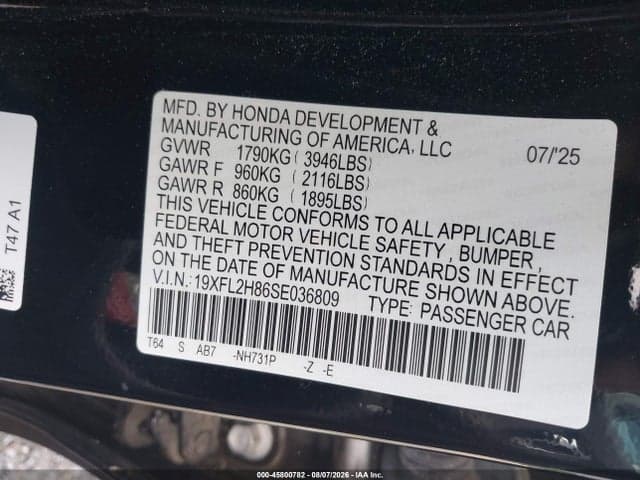 2025 HONDA CIVIC SEDAN SPORT 9