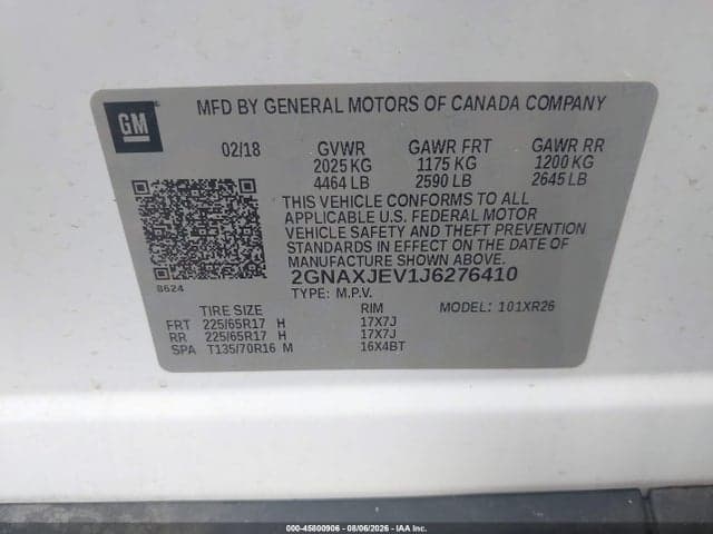2018 CHEVROLET EQUINOX LT 9