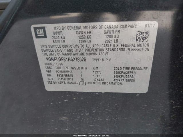 2017 CHEVROLET EQUINOX PREMIER 9