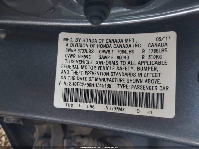 2017 HONDA CIVIC LX 9