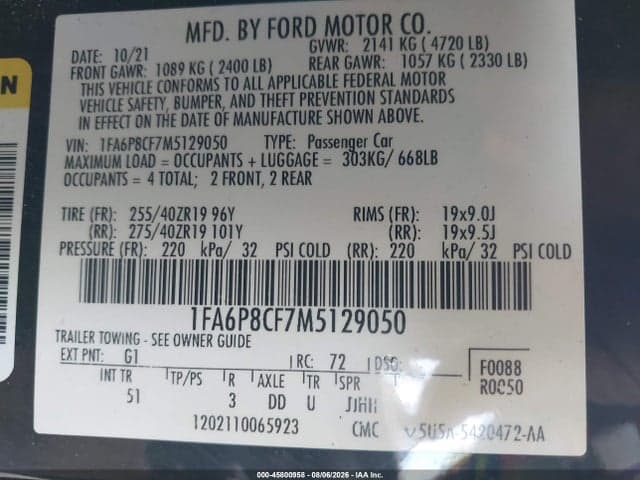 2021 FORD MUSTANG GT PREMIUM FASTBACK 9