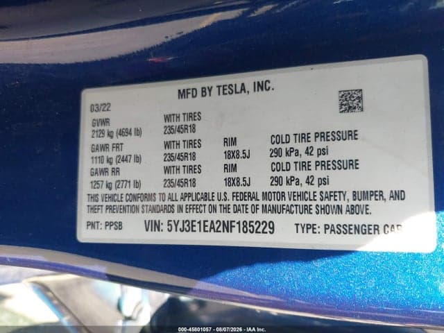 2022 TESLA MODEL 3 REAR-WHEEL DRIVE 9