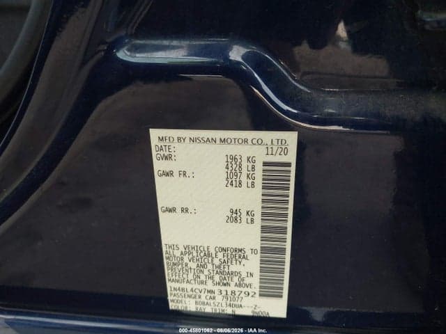 2021 NISSAN ALTIMA SR FWD 9