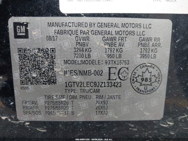 2018 GMC SIERRA 1500 9