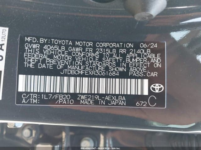 2024 TOYOTA COROLLA HYBRID LE 9