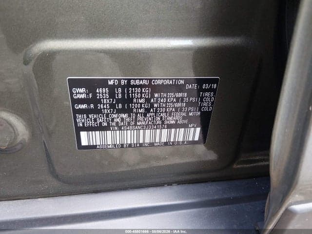 2018 SUBARU OUTBACK 2.5I LIMITED 9