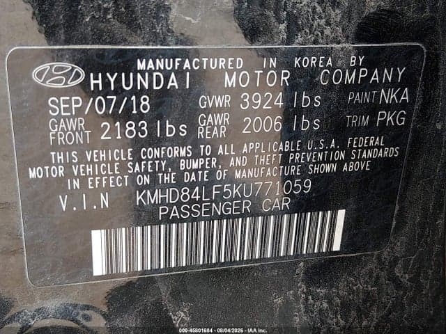 2019 HYUNDAI ELANTRA VALUE EDITION 9