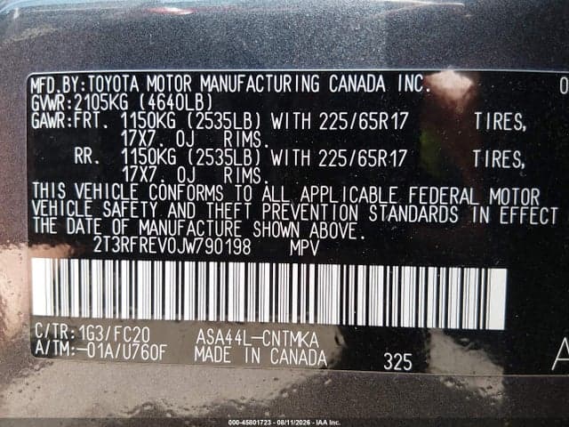 2018 TOYOTA RAV4 XLE 9