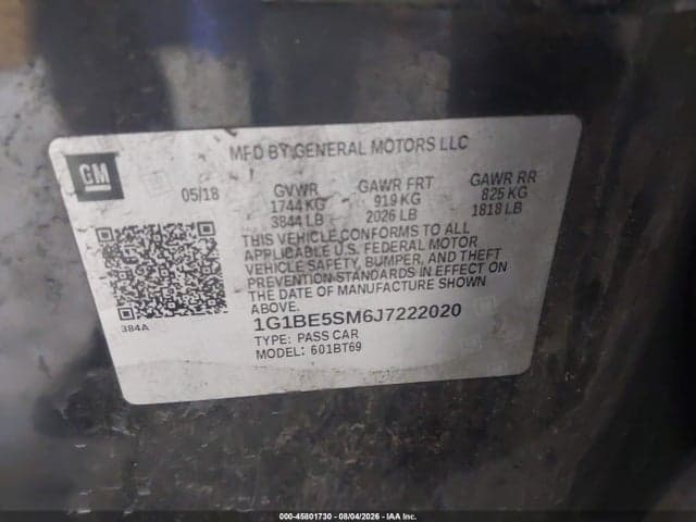 2018 CHEVROLET CRUZE LT AUTO 9