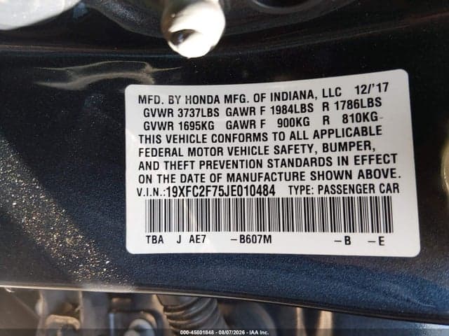 2018 HONDA CIVIC EX 9