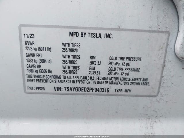 2023 TESLA MODEL Y RWD 9