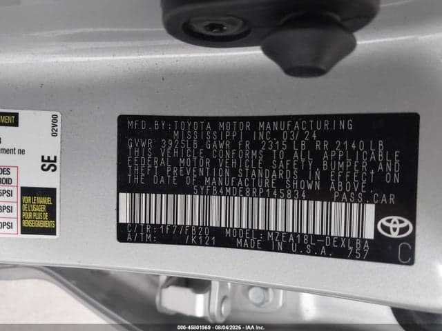 2024 TOYOTA COROLLA LE 9