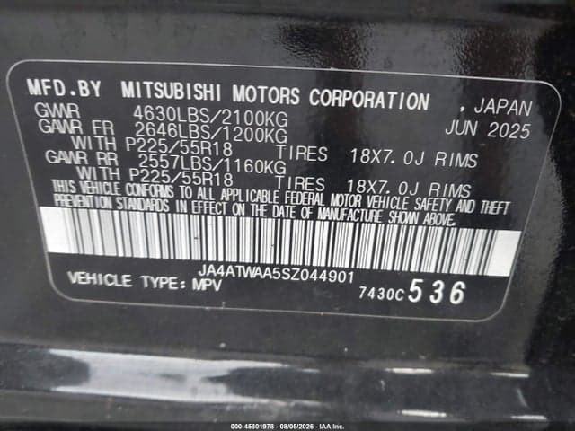 2025 MITSUBISHI ECLIPSE CROSS BLACK EDITION S-AWC/SE S-AWC/SEL S-AWC 9
