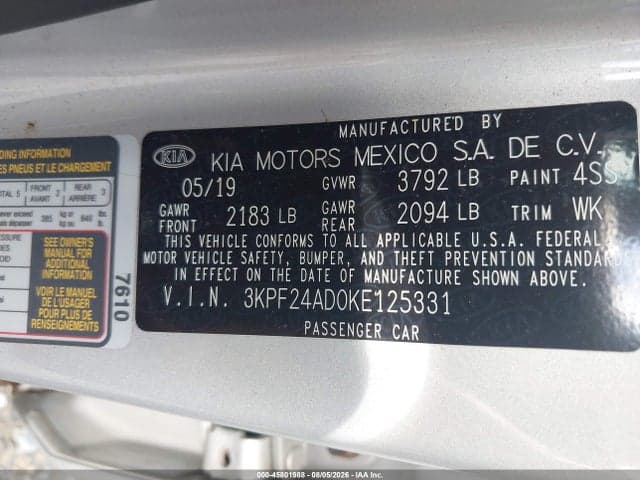 2019 KIA FORTE LXS 9