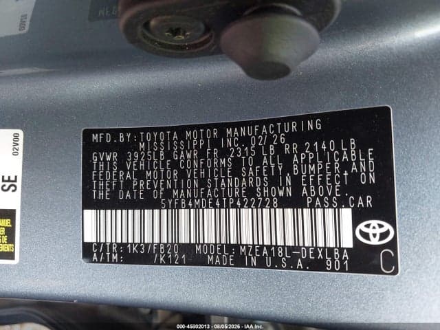 2026 TOYOTA COROLLA LE 9