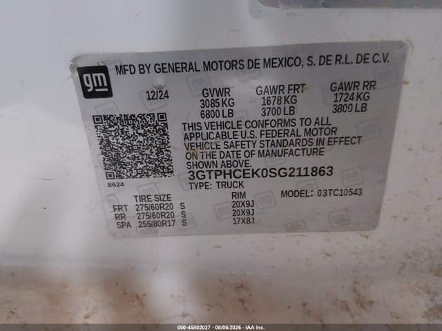 2025 GMC SIERRA 1500 2WD SHORT BOX ELEVATION 9