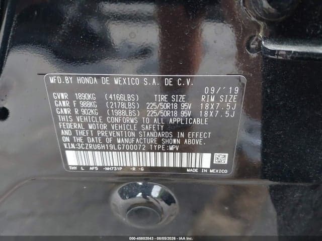 2020 HONDA HR-V AWD SPORT 9