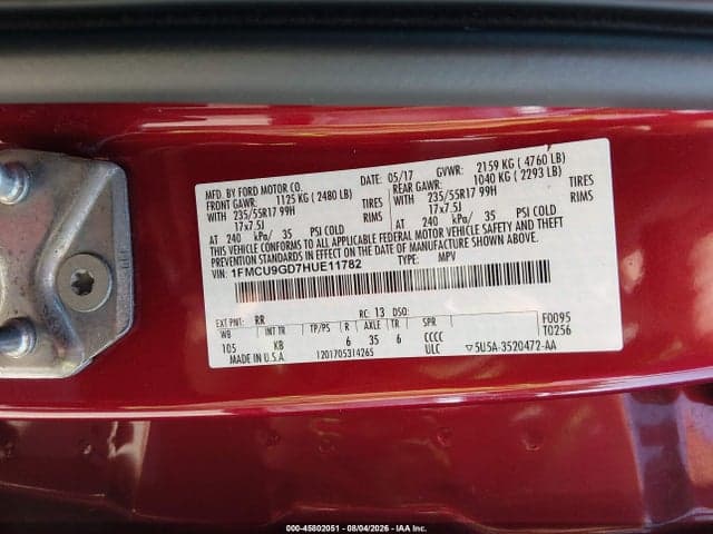 2017 FORD ESCAPE SE 9