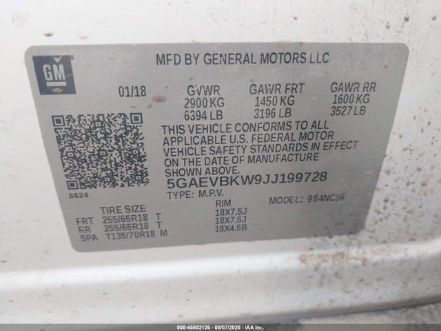 2018 BUICK ENCLAVE PREMIUM 9