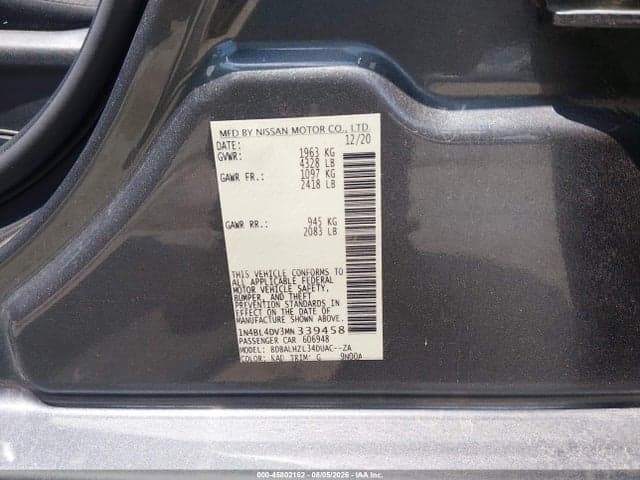 2021 NISSAN ALTIMA SV FWD 9