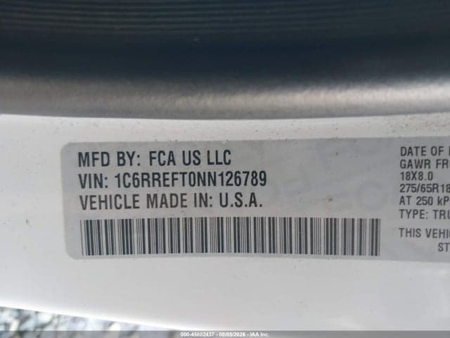 2022 RAM 1500 BIG HORN 4X2 5'7 BOX 9