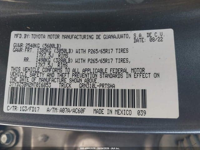 2022 TOYOTA TACOMA TRD SPORT 9