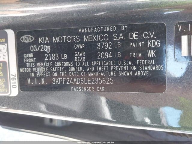 2020 KIA FORTE LXS 9