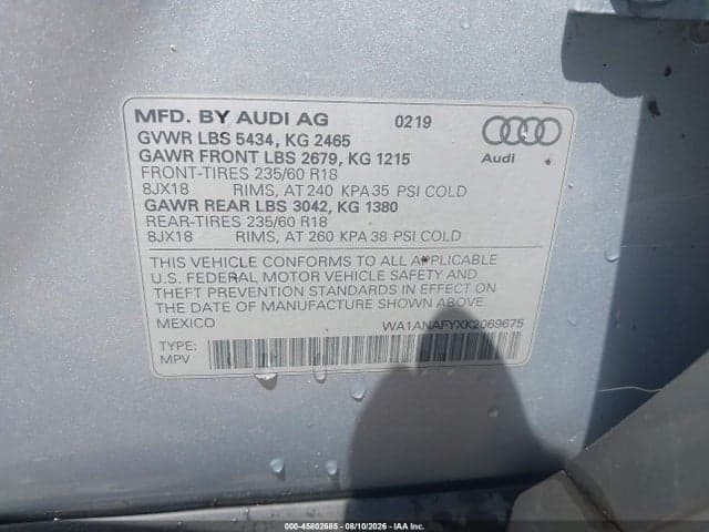 2019 AUDI Q5 45 PREMIUM 9