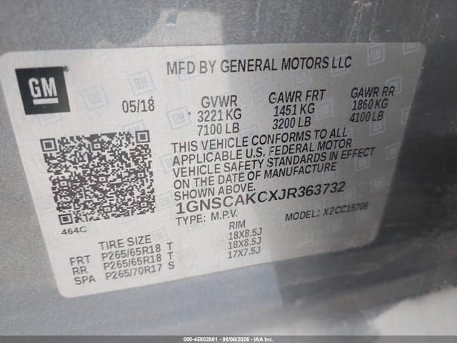 2018 CHEVROLET TAHOE LS 9